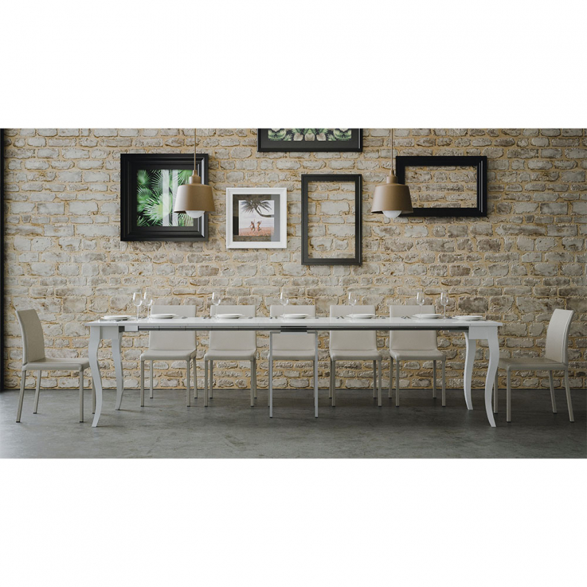 Olanda Classic Extendable Console Table 90x48-308cm Ash White — 5