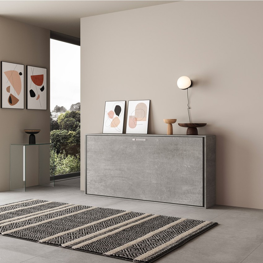 Kando MCM Horizontal Murphy Bed in Grey with 85x185cm Mattress — 3