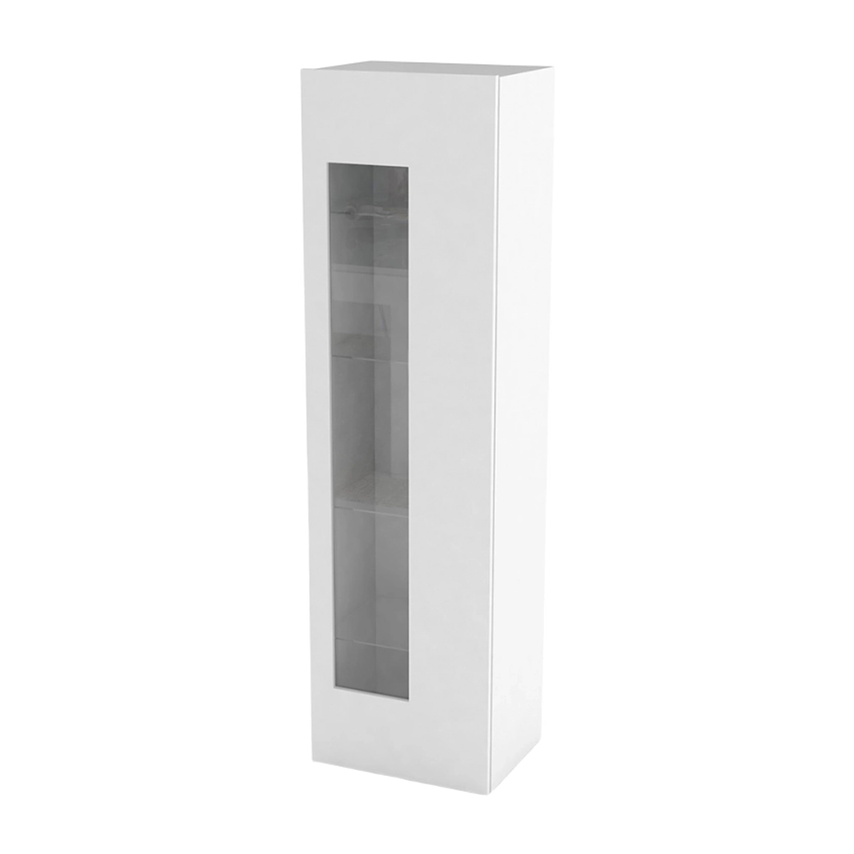 White Kitchen and Living Room Display Cabinet with 4 Glass Shelves Daiquiri — 5