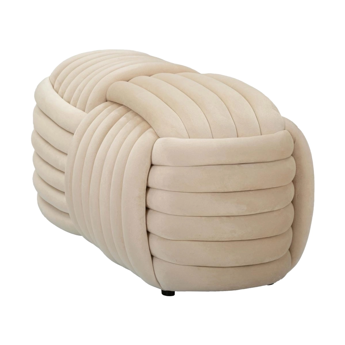 Modern Braided Velvet Bench Ottoman 90x45x45cm Softy — 5
