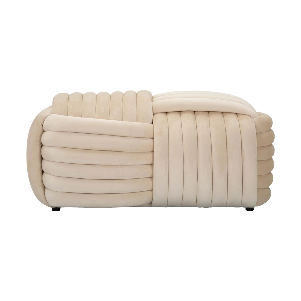Modern Braided Velvet Bench Ottoman 90x45x45cm Softy — 3
