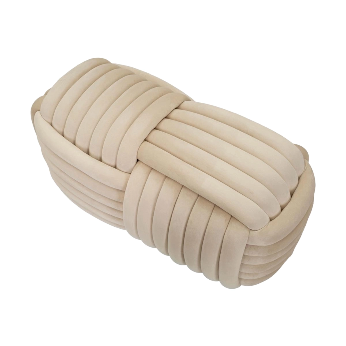 Modern Braided Velvet Bench Ottoman 90x45x45cm Softy — 6