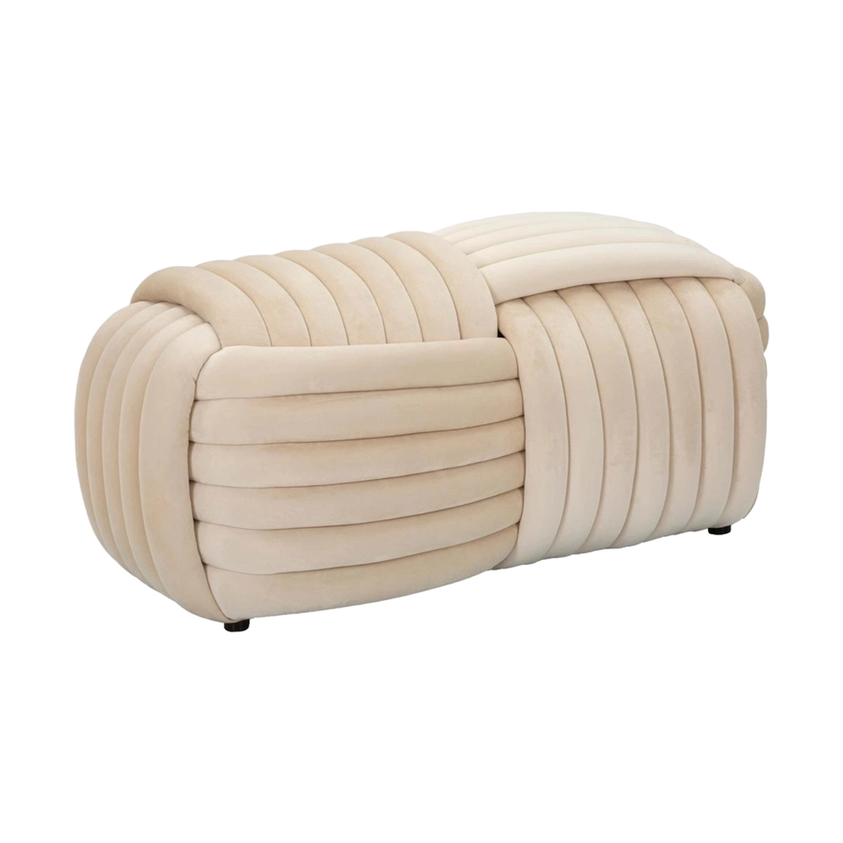 Modern Braided Velvet Bench Ottoman 90x45x45cm Softy — 4
