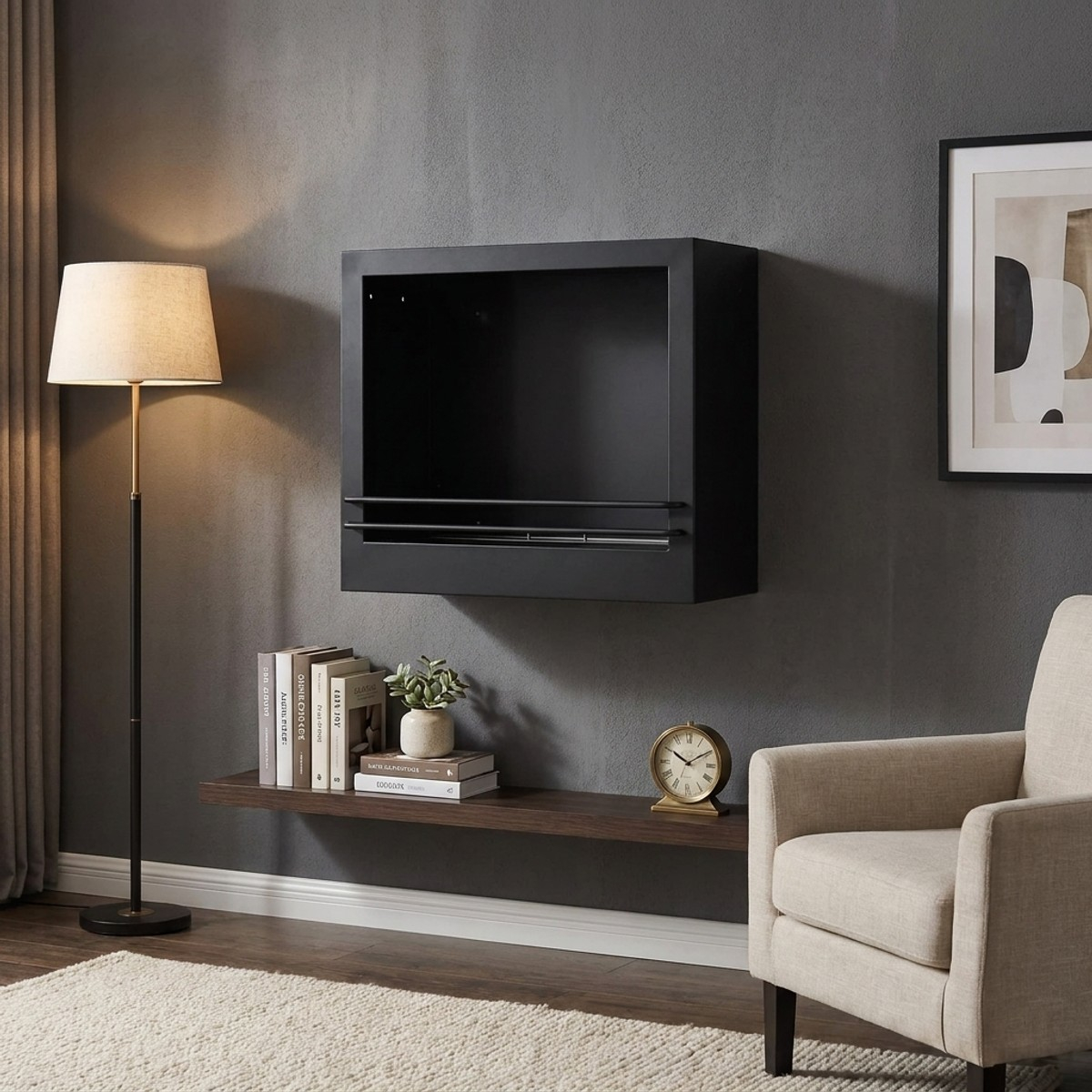 Stainless steel built-in bioethanol fireplace insert Velt — 2