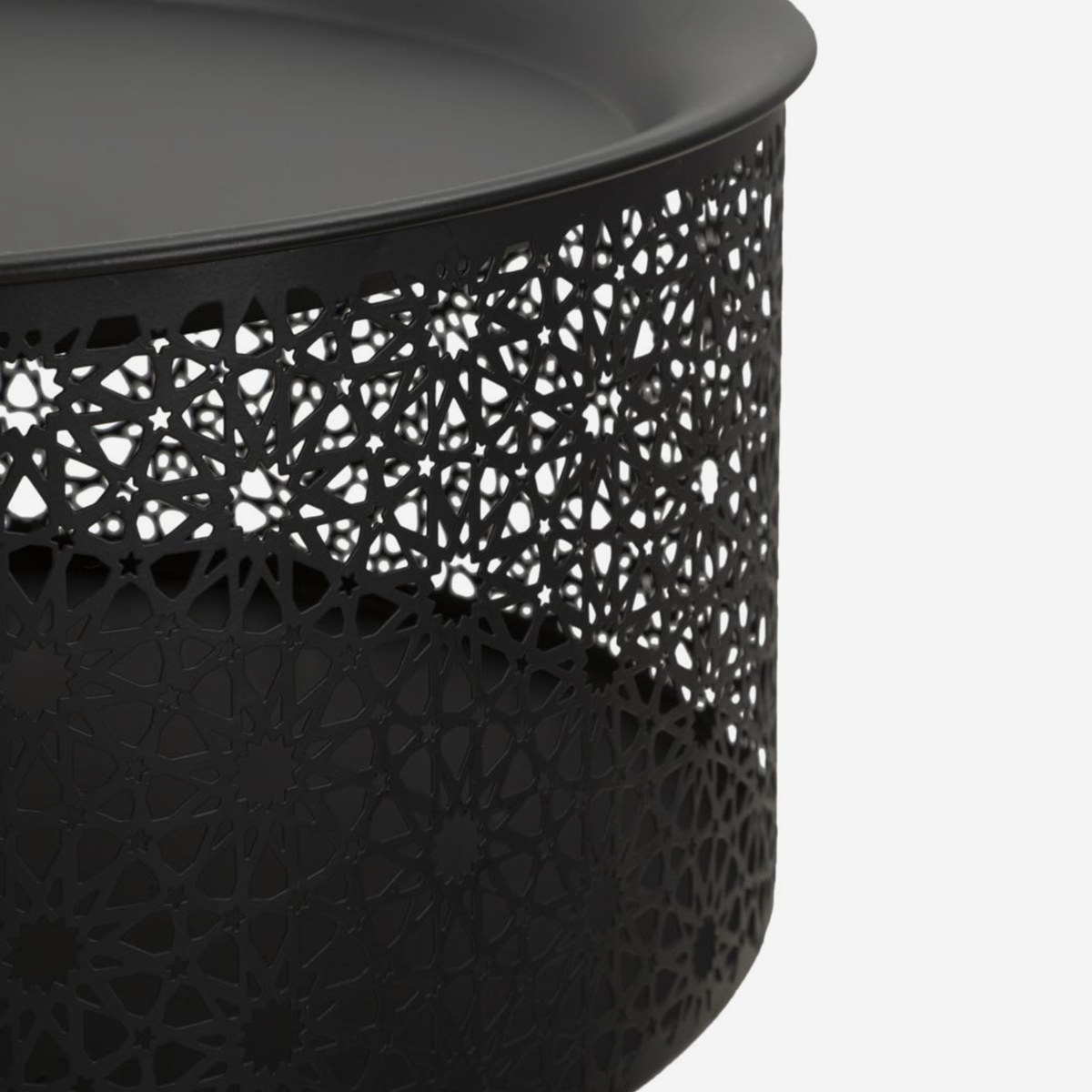 Round Metal Storage Coffee Table Blacky 50 — 3