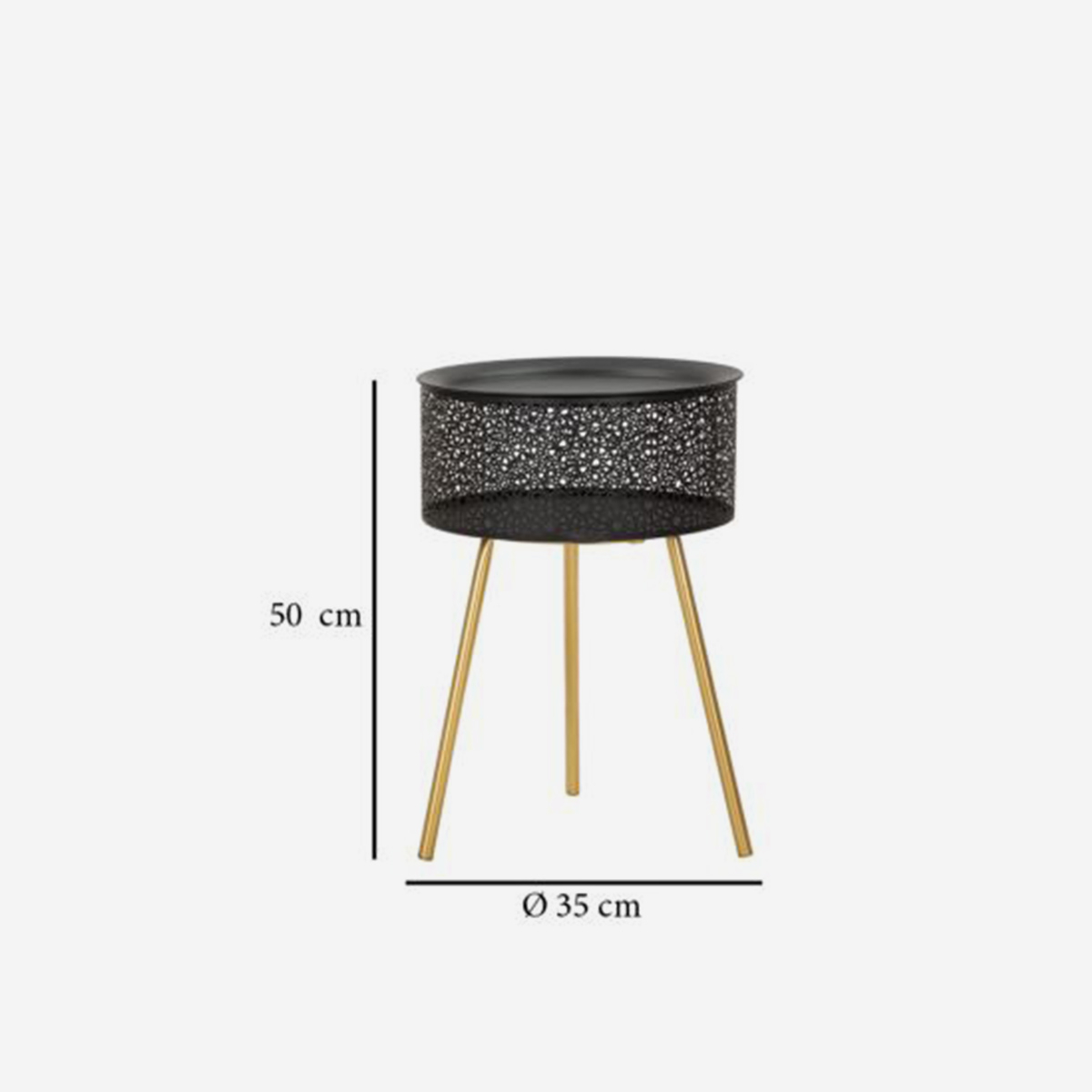 Round Metal Storage Coffee Table Blacky 50 — 4