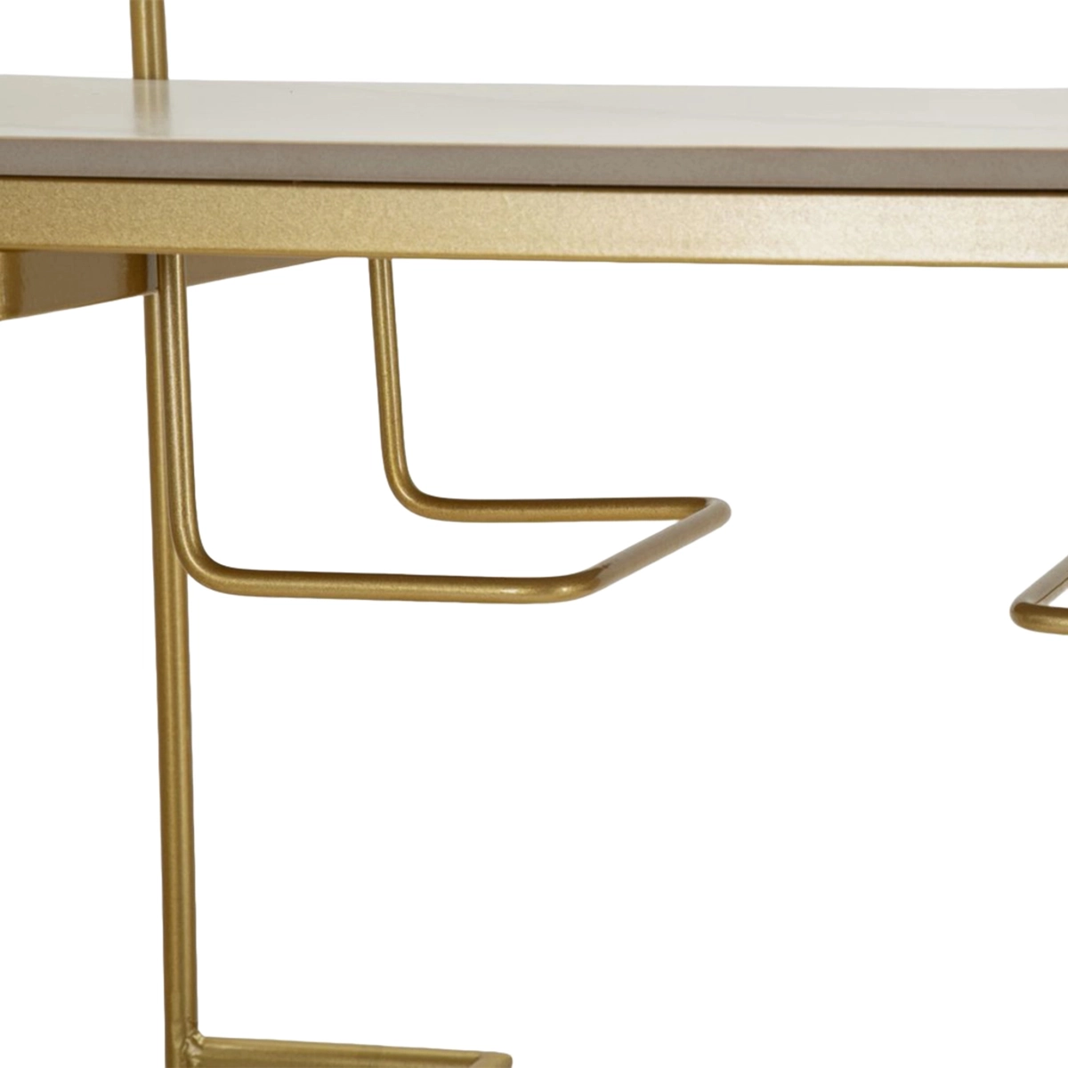 Modern Home Bar Table with Shelves and Faux Marble Top Luxy — 7