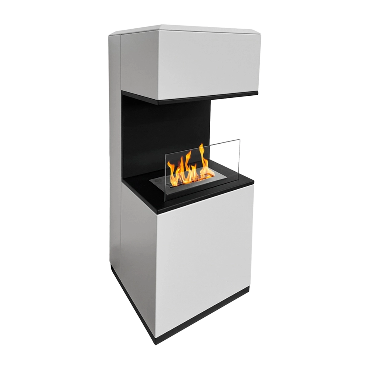 Divina Fire Oslo Freestanding Bioethanol Fireplace in Steel 38x38x100 cm — 3