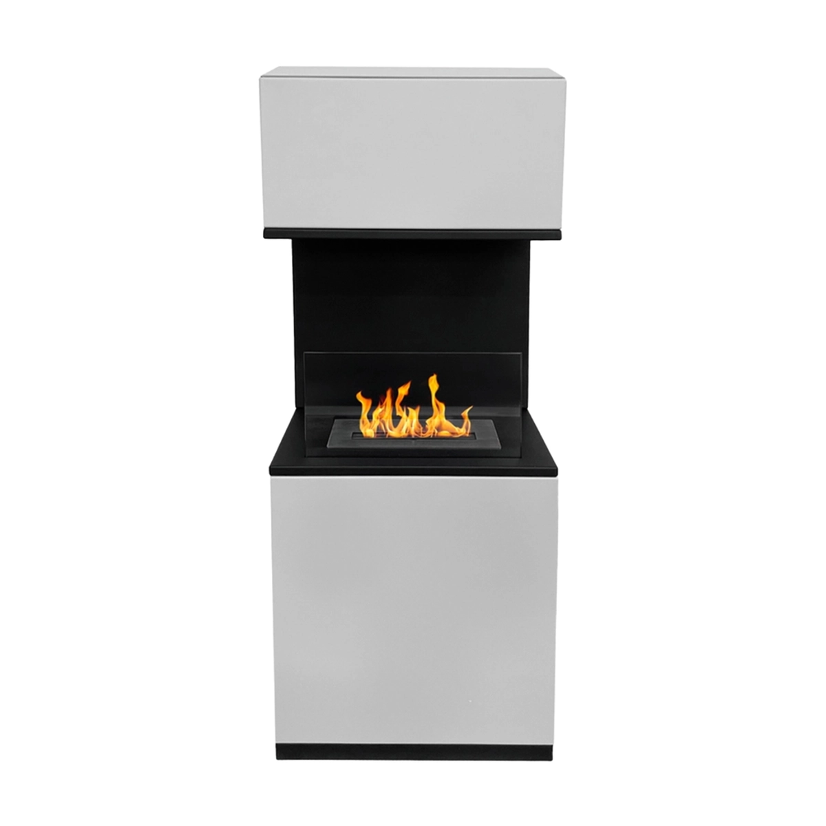 Divina Fire Oslo Freestanding Bioethanol Fireplace in Steel 38x38x100 cm — 5