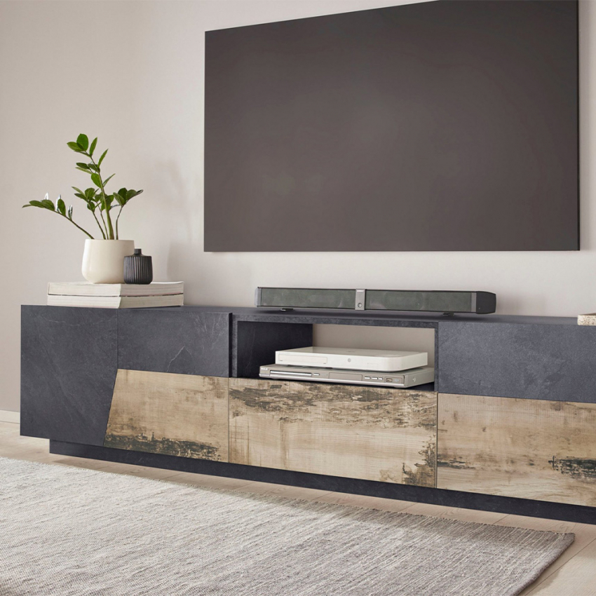 Modern TV stand unit for living room 220x43cm Fergus Report — 3