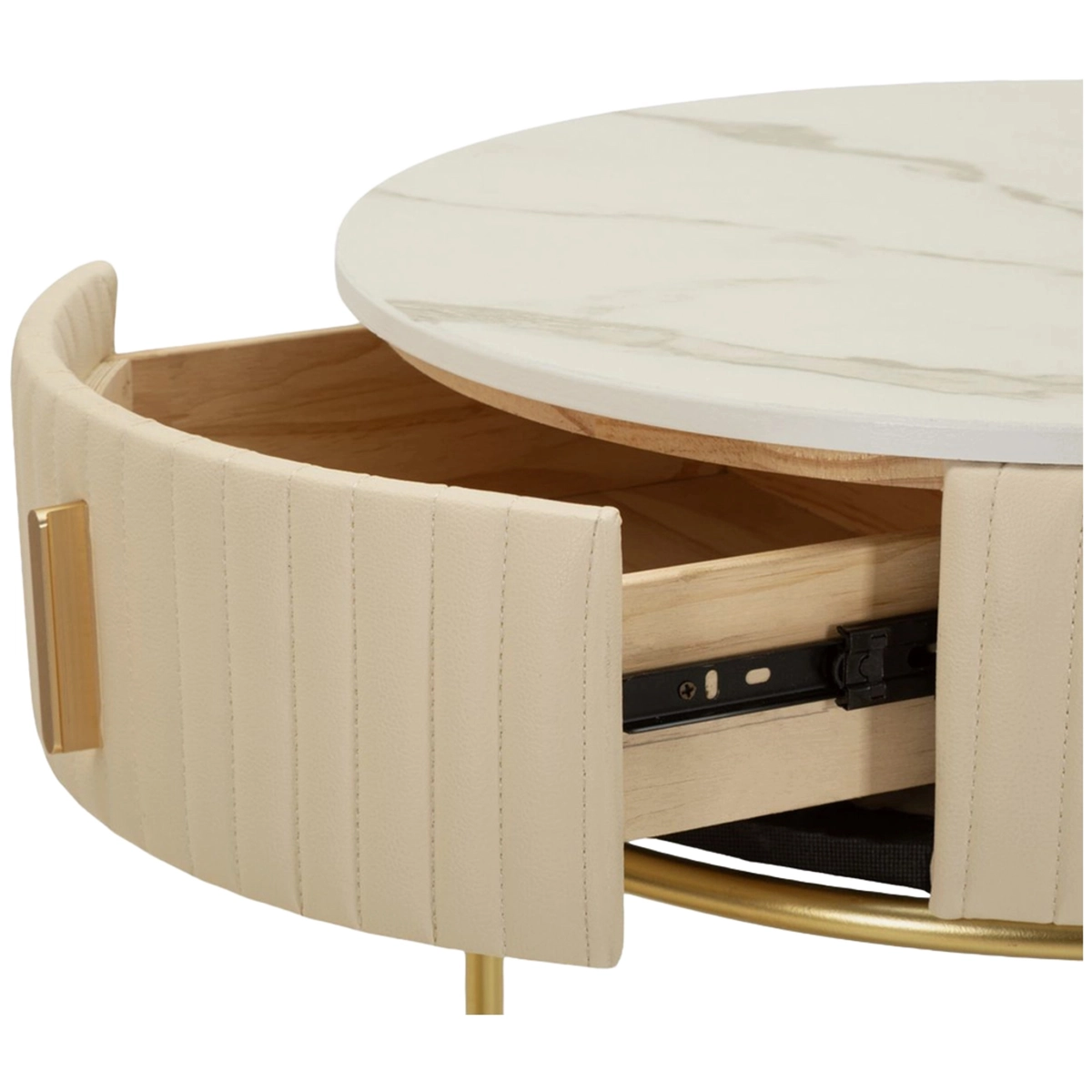 Pok Round Bedroom Dressing Table with Matching Pouf — 7