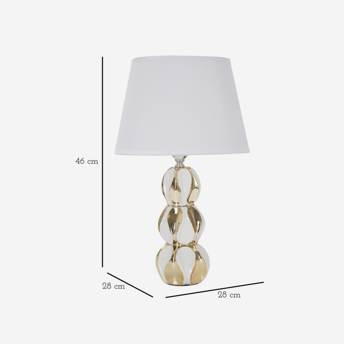 Mauro Ferretti Glam Balls Ceramic Table Lamp with Fabric Shade — 3