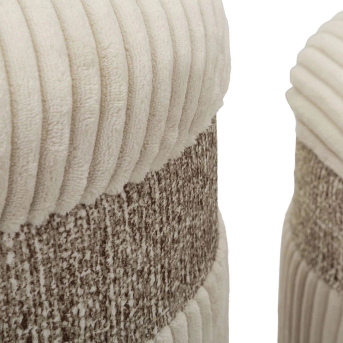 Set of 3 Cortina Round Fabric Storage Ottomans — 3
