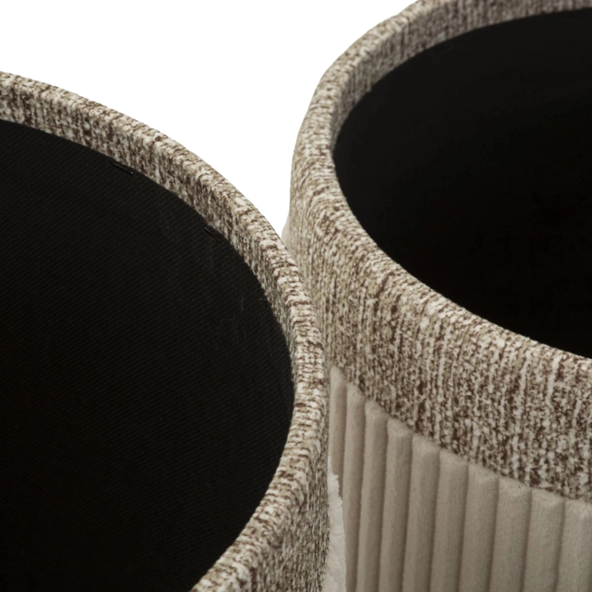 Set of 3 Cortina Round Fabric Storage Ottomans — 4