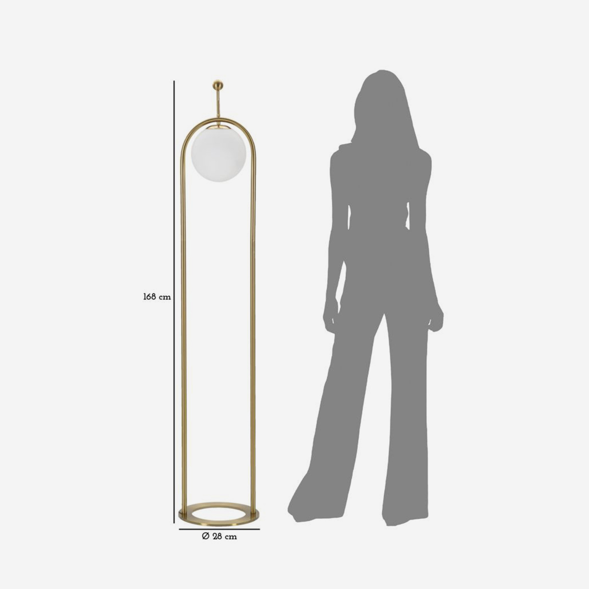 Glamy Arc Arched Floor Lamp in Metal and Glass — 3