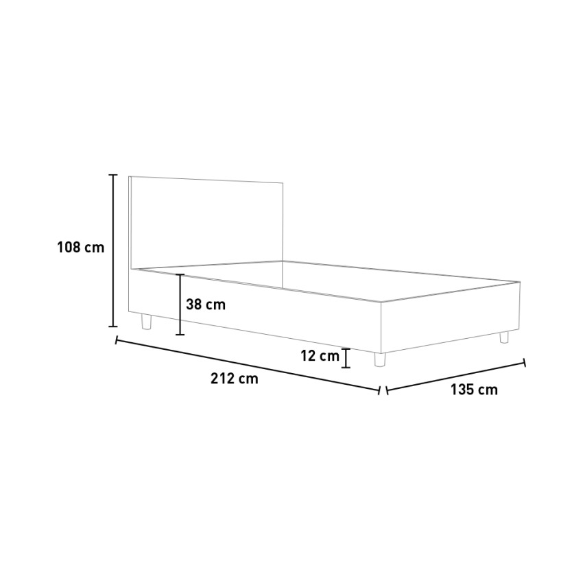 Adele P1 120x200 Small Double Storage Bed in Faux Leather — 4