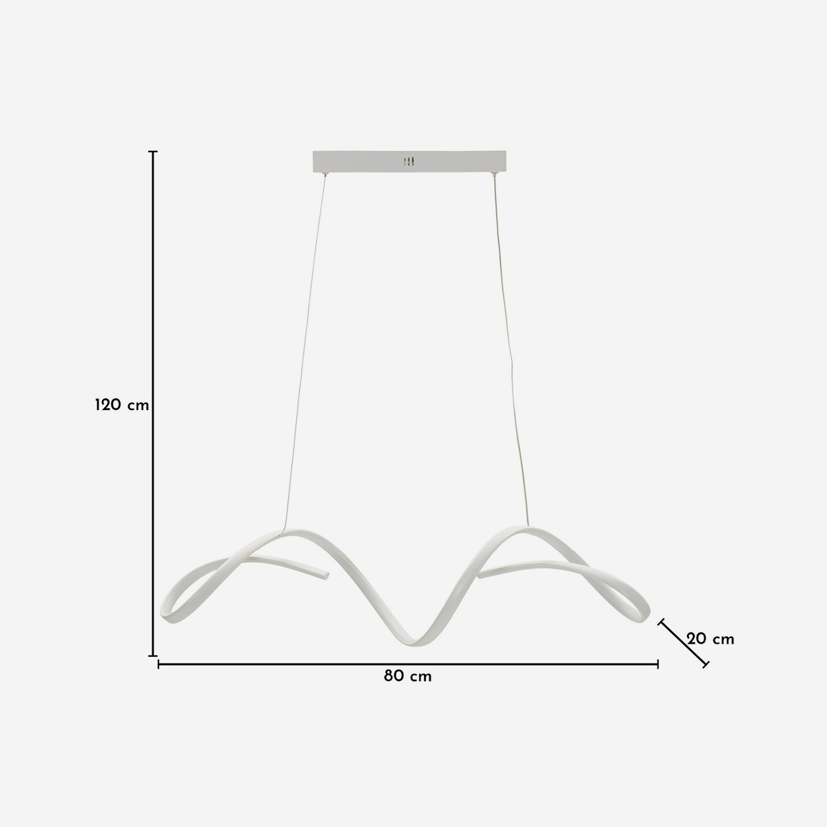Uter Modern Wavy LED Pendant Ceiling Light 80x20x120 cm — 5