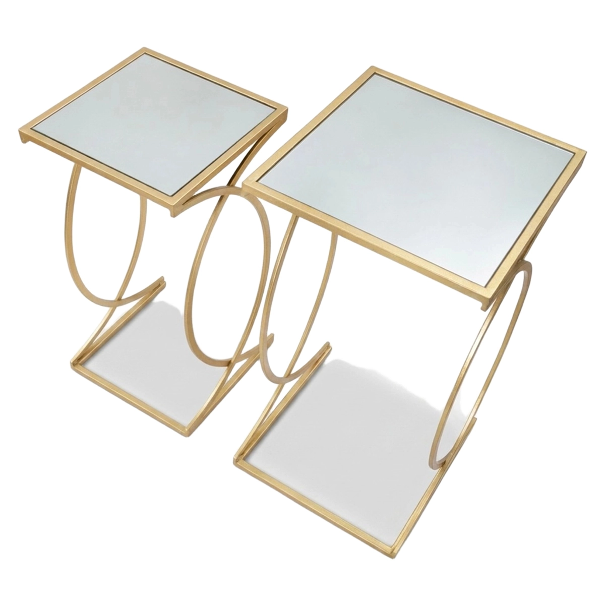 Set of 2 metal and mirrored coffee tables Siomply — 7