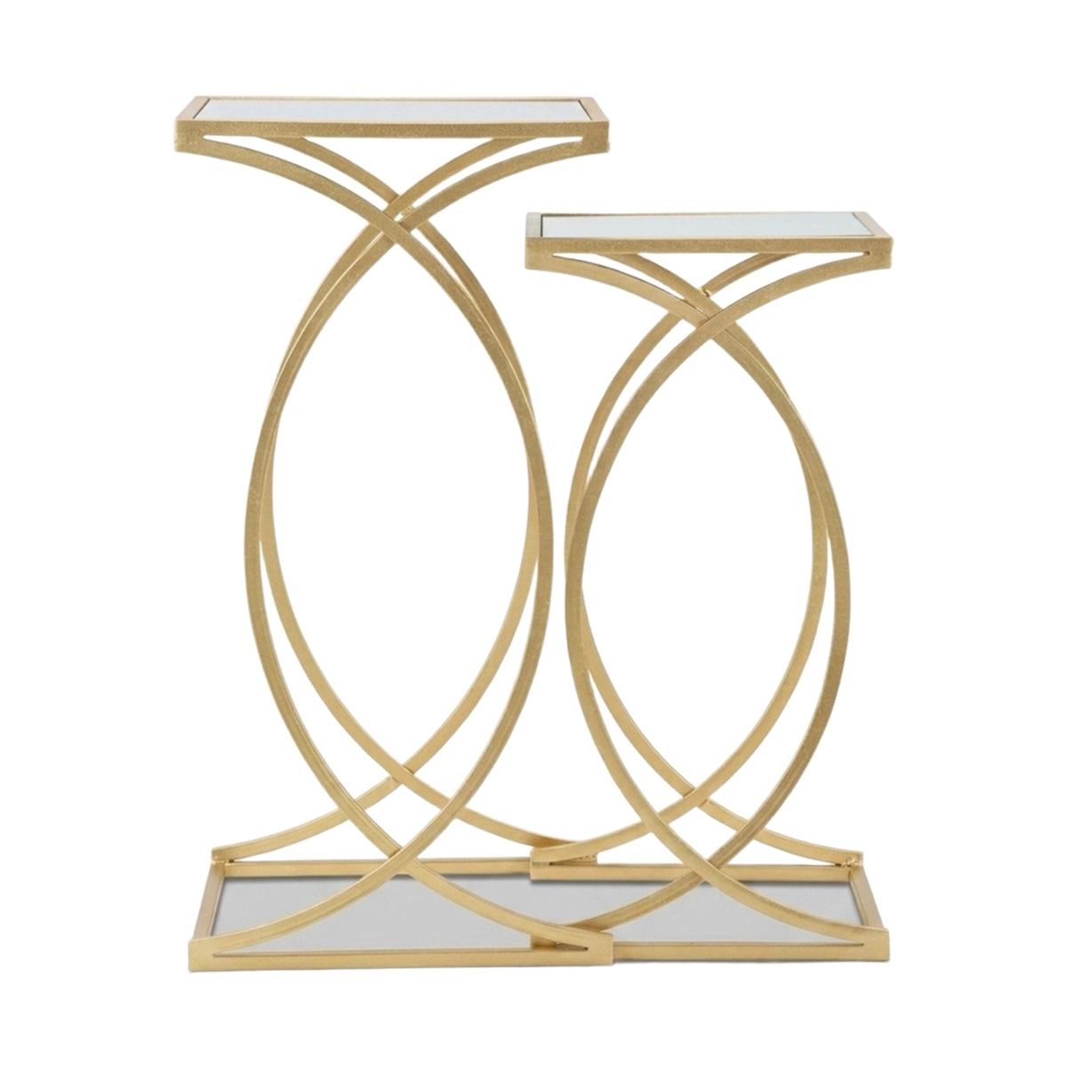 Set of 2 metal and mirrored coffee tables Siomply — 6