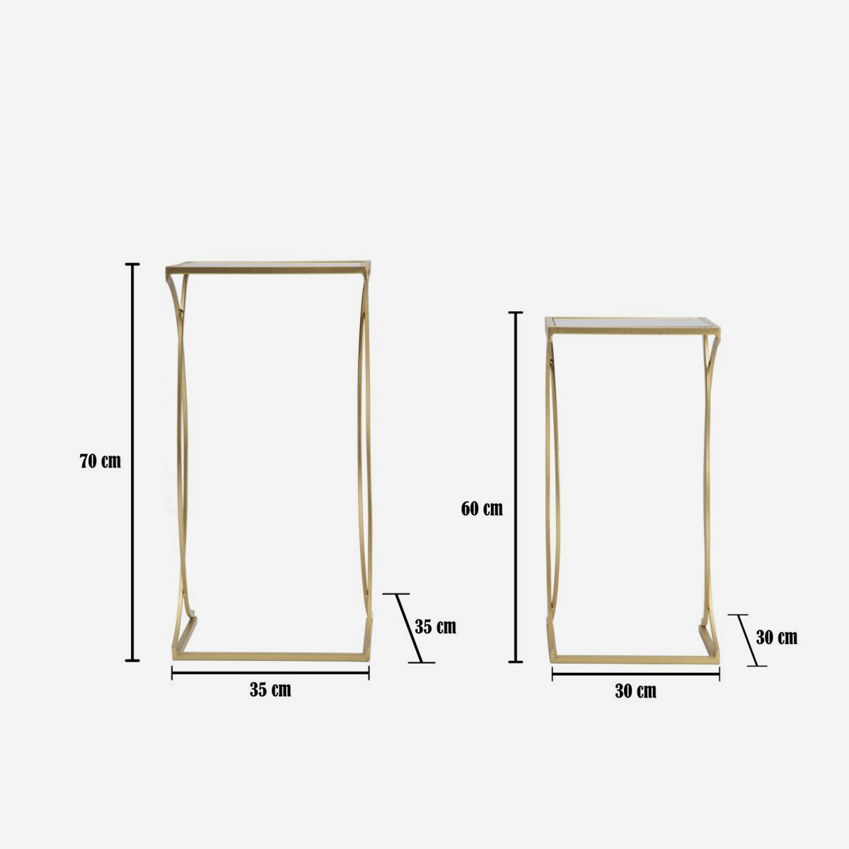 Set of 2 metal and mirrored coffee tables Siomply — 4