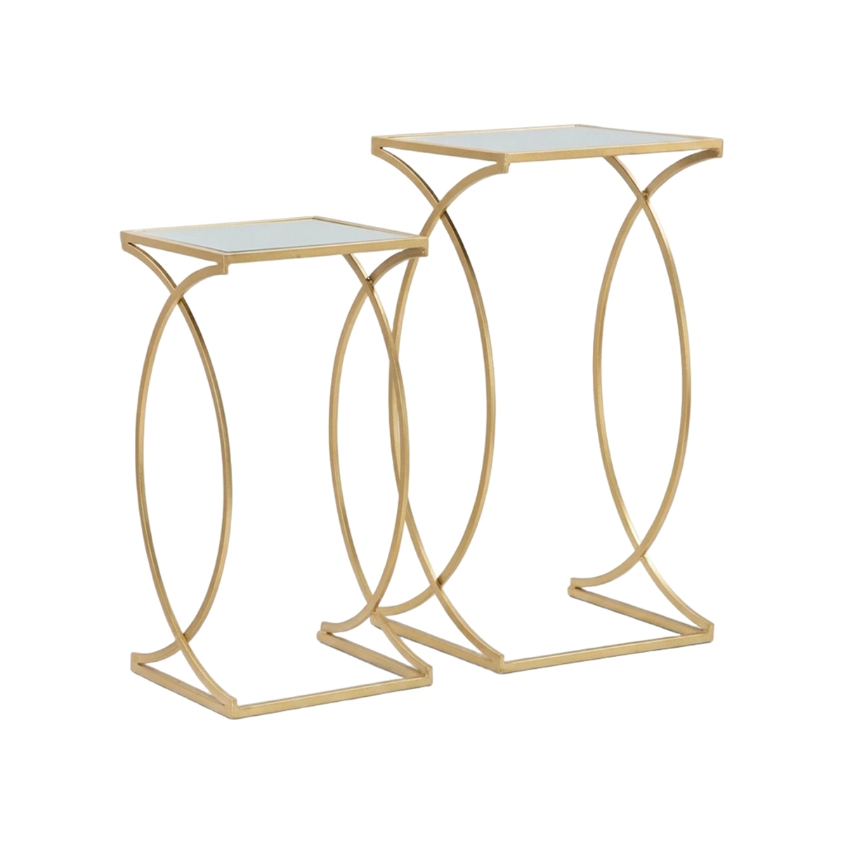 Set of 2 metal and mirrored coffee tables Siomply — 1