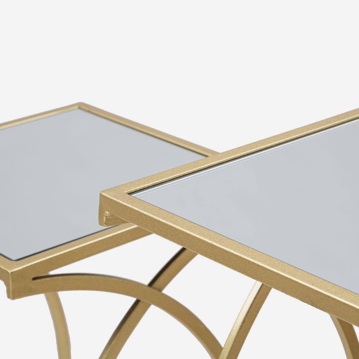 Set of 2 metal and mirrored coffee tables Siomply — 3