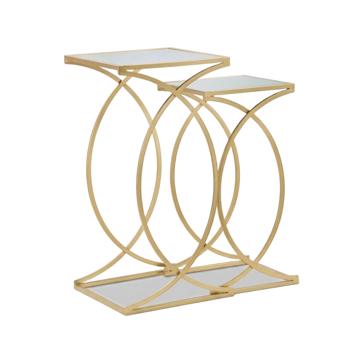 Set of 2 metal and mirrored coffee tables Siomply — 5