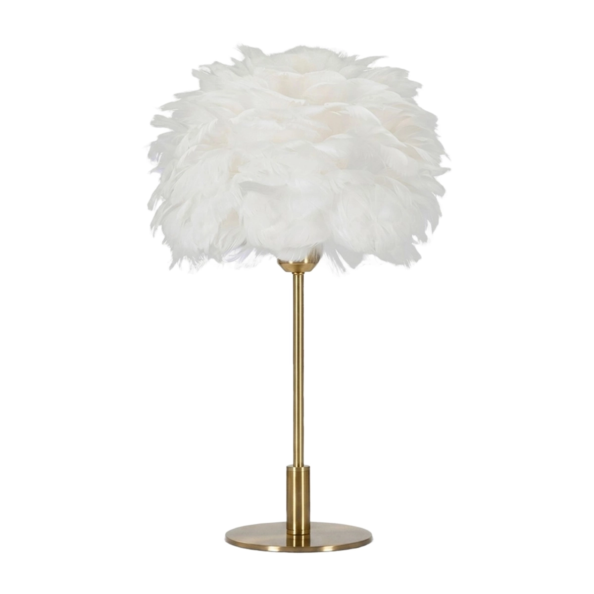 Ball Feather Table Lamp with Decorative Feather Shade — 1
