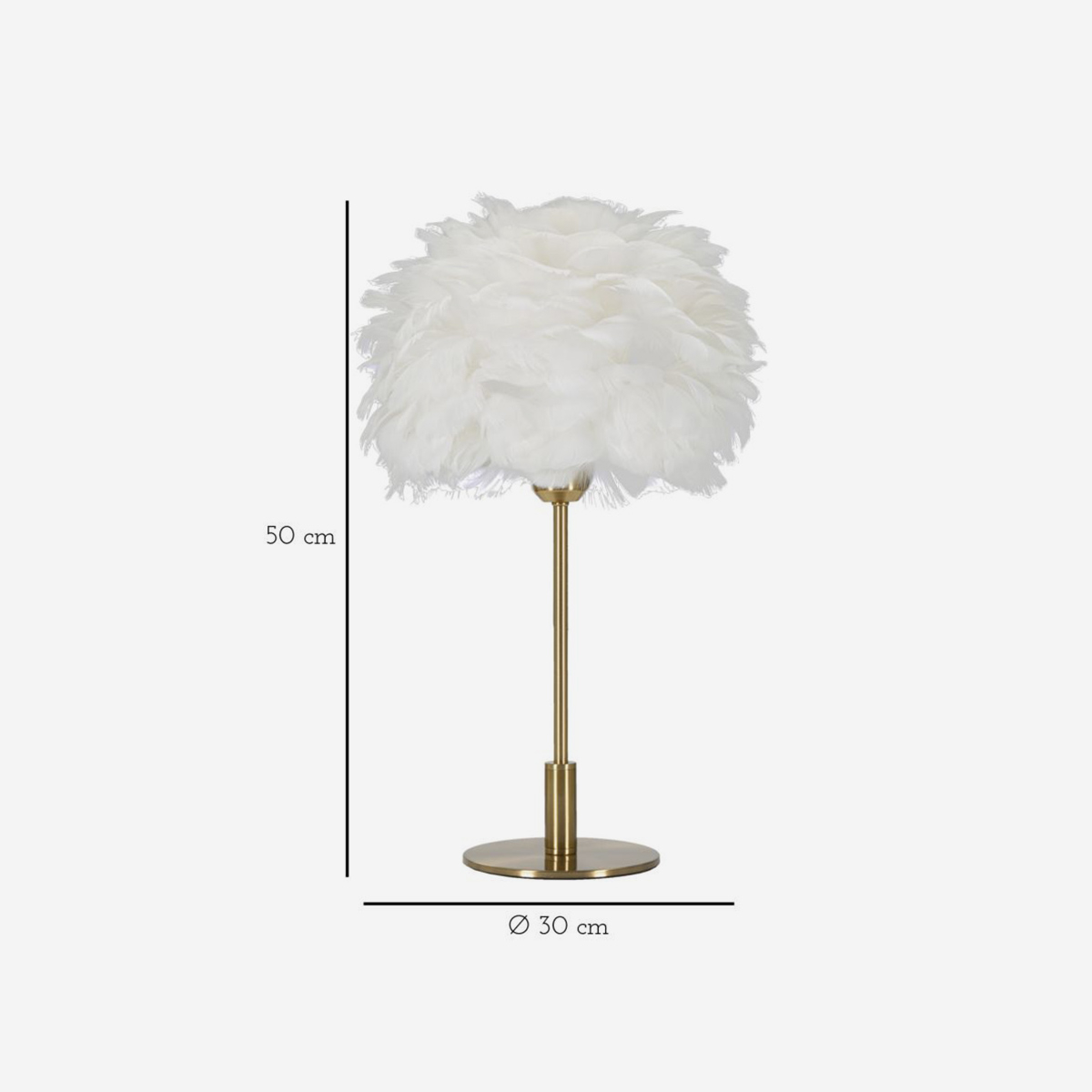 Ball Feather Table Lamp with Decorative Feather Shade — 4