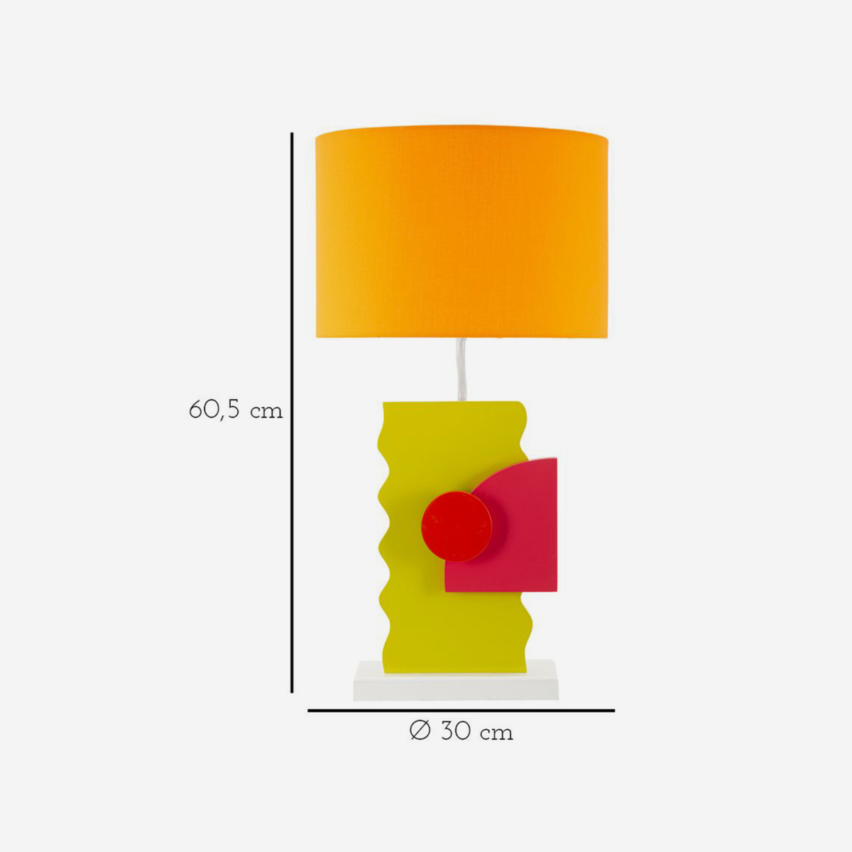 Color B Futuristic Table Lamp in MDF and Fabric — 3