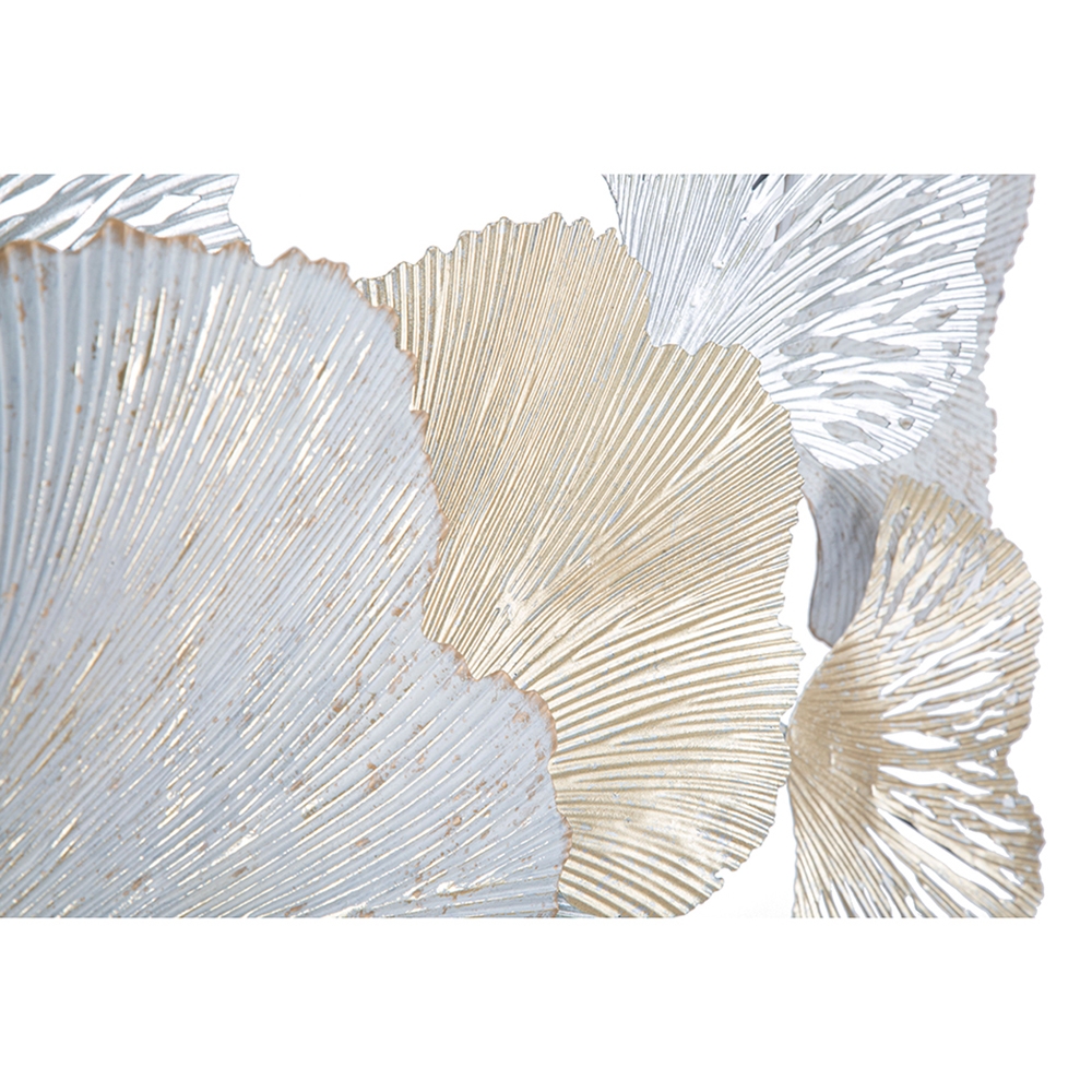 3D Metal Wall Art Panel with Leaves Ginko Silvy Mauro Ferretti — 3