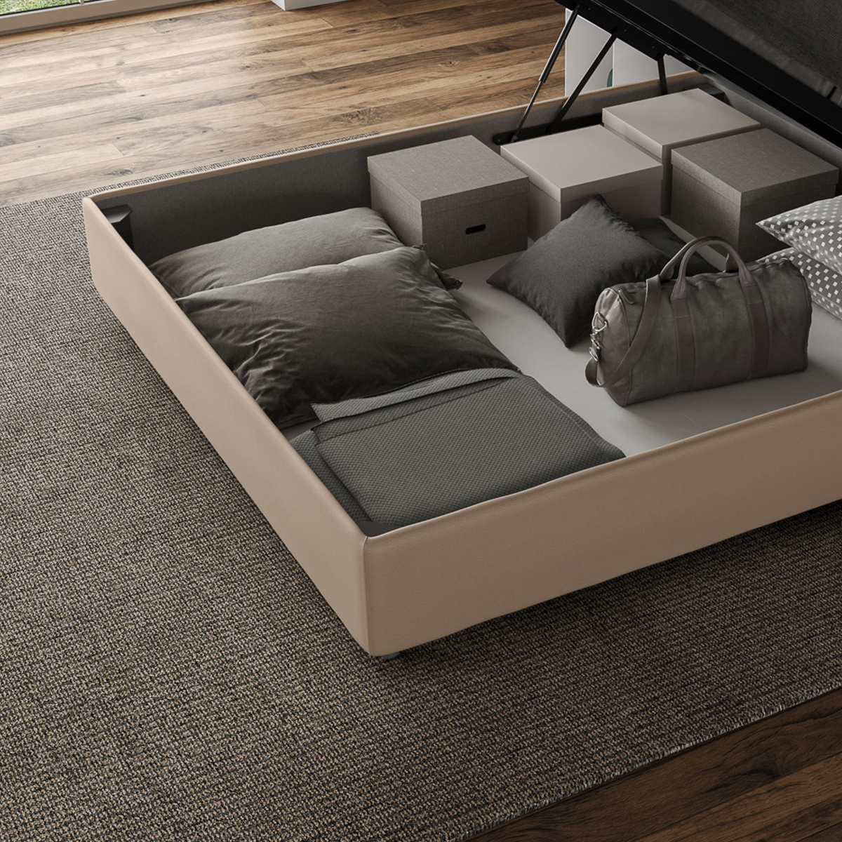 Double bed with storage box 160x190 Mika — 4