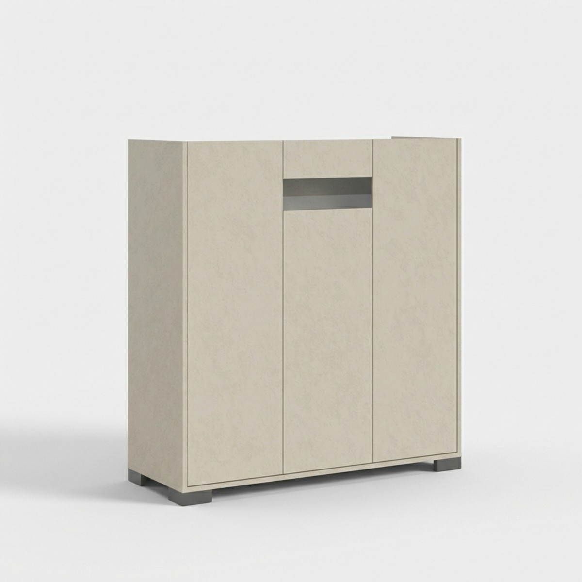 Modern High Sideboard 3 Doors 103x35x110 Riflesso Smoked Glass — 1