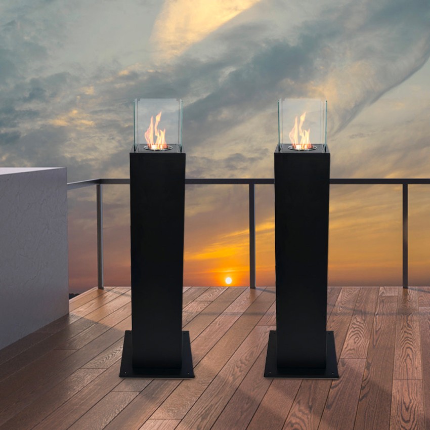 Free-standing Column Bioethanol Fireplace for Outdoor & Indoor Divina Fire Capri 110 — 2