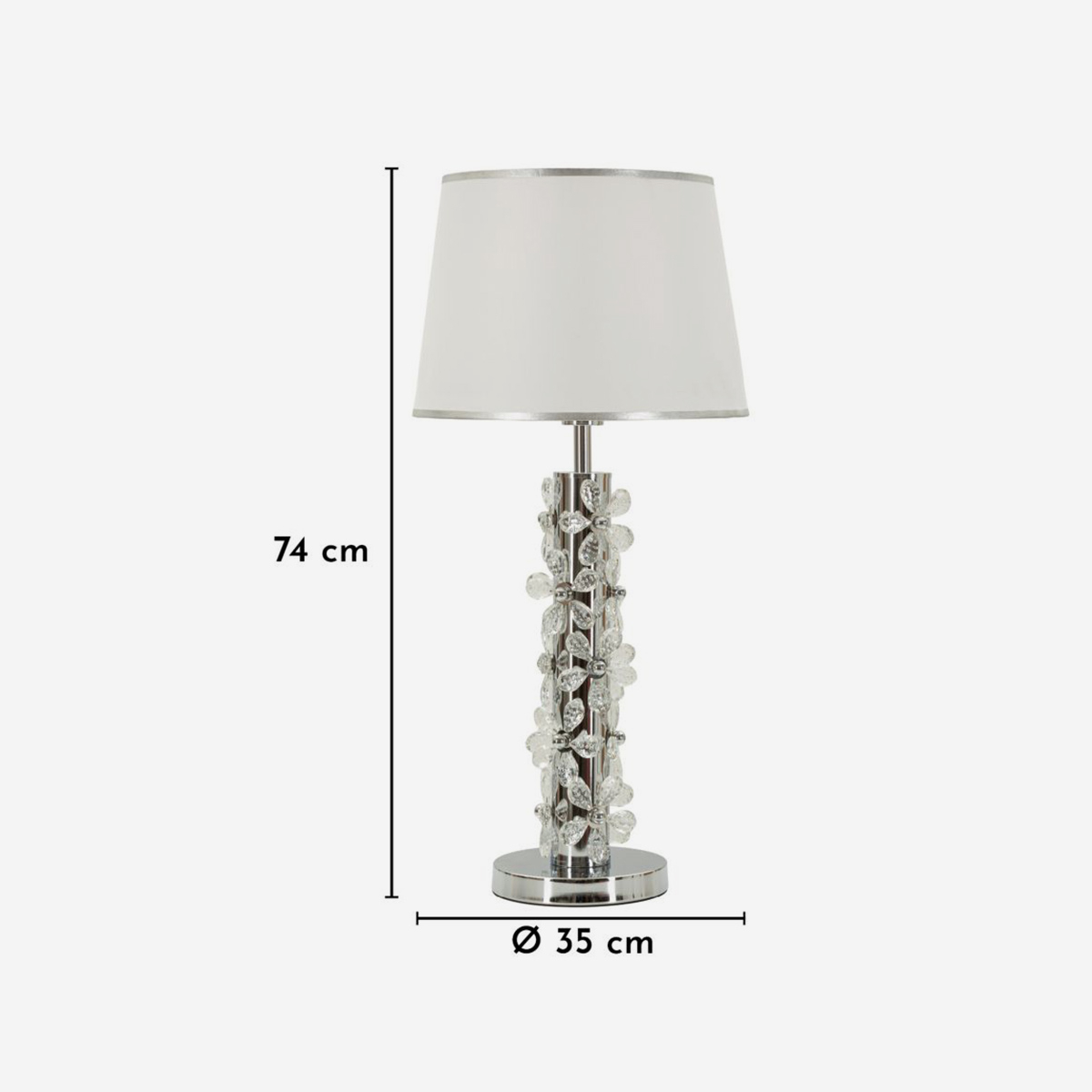 Flower Table Lamp with Fabric Lampshade — 3