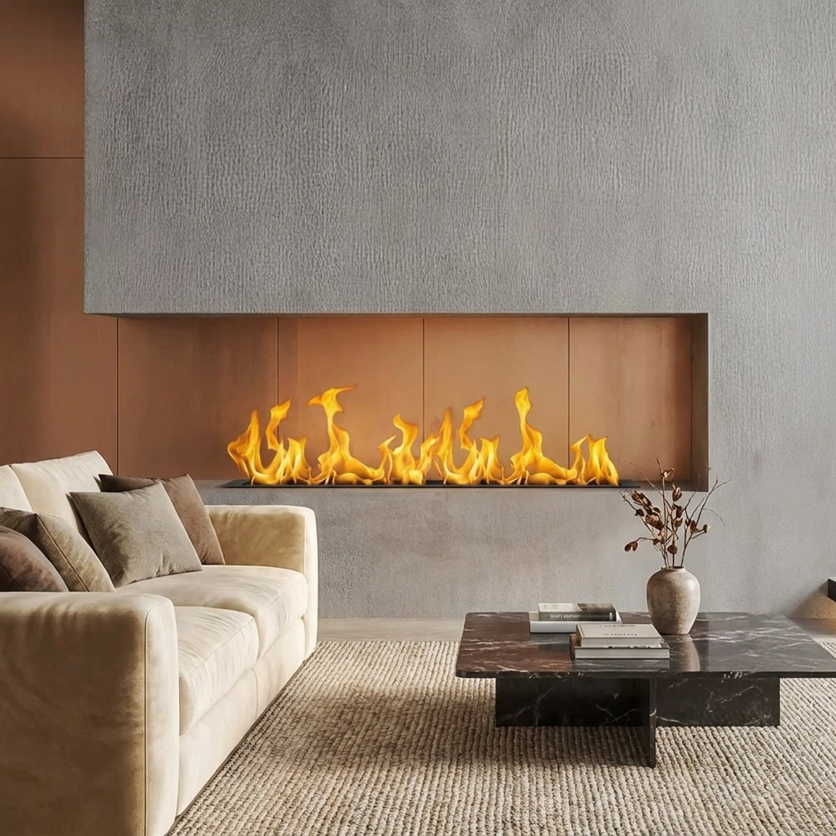 Built-in automatic smart bioethanol burner fireplace Prosmart100 — 2