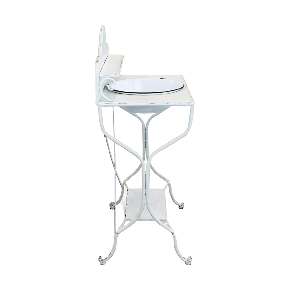 Gilles Industrial Style Iron Bathroom Washstand with Basin — 3