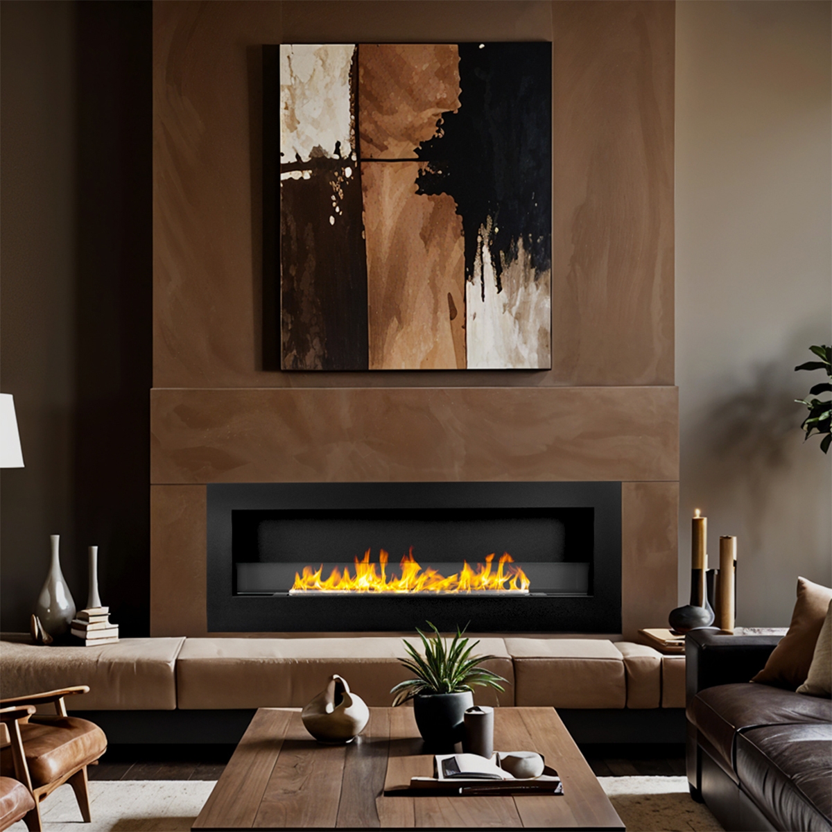 Divina Fire Siena 120 Black Wall-Mounted Bioethanol Fireplace — 2