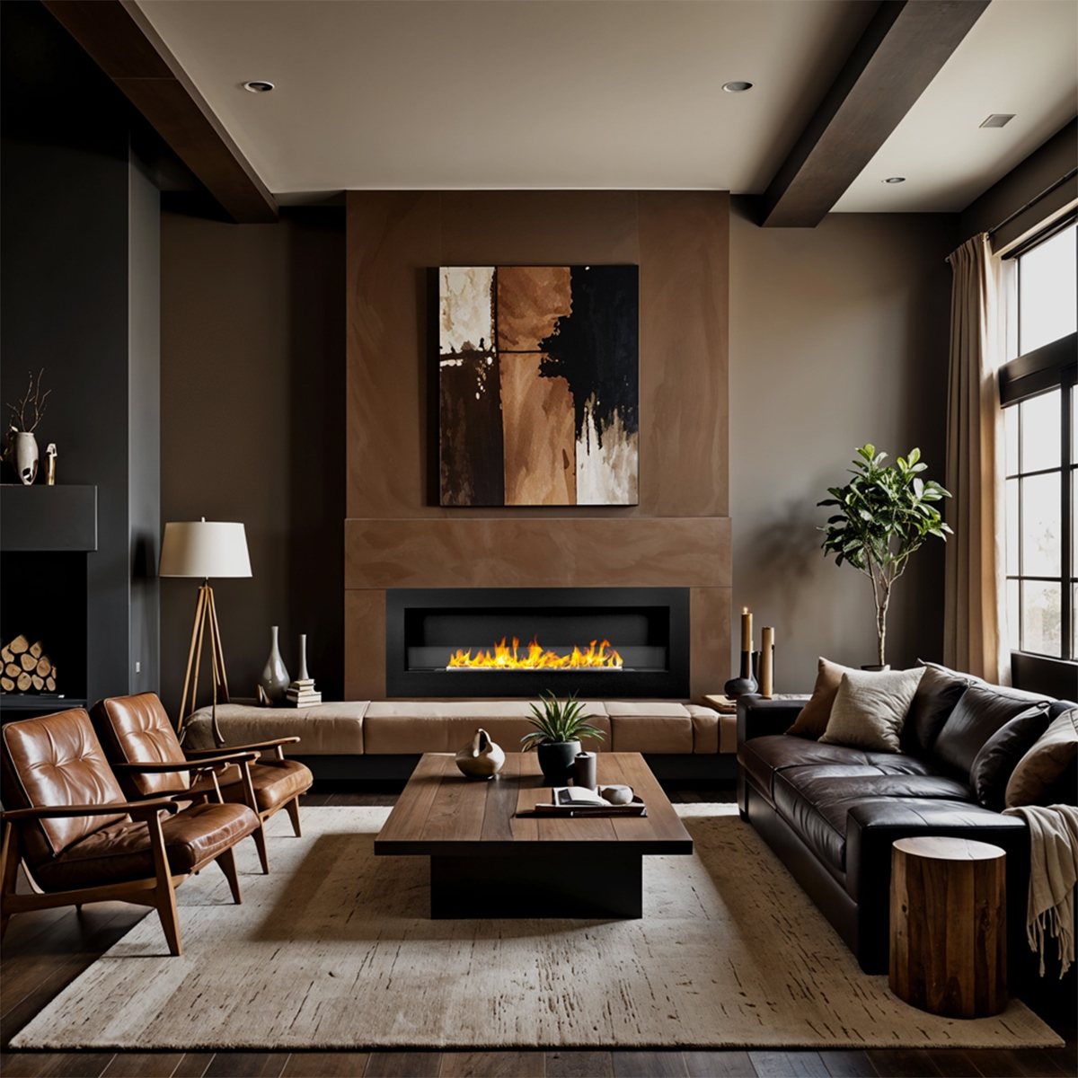 Divina Fire Siena 120 Black Wall-Mounted Bioethanol Fireplace — 3