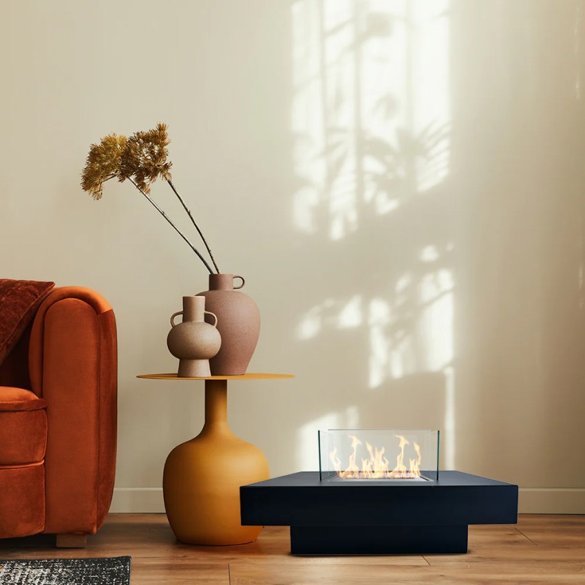 Square Floor Bioethanol Fireplace 70x70cm Indoor Outdoor Panarea Divina Fire — 9