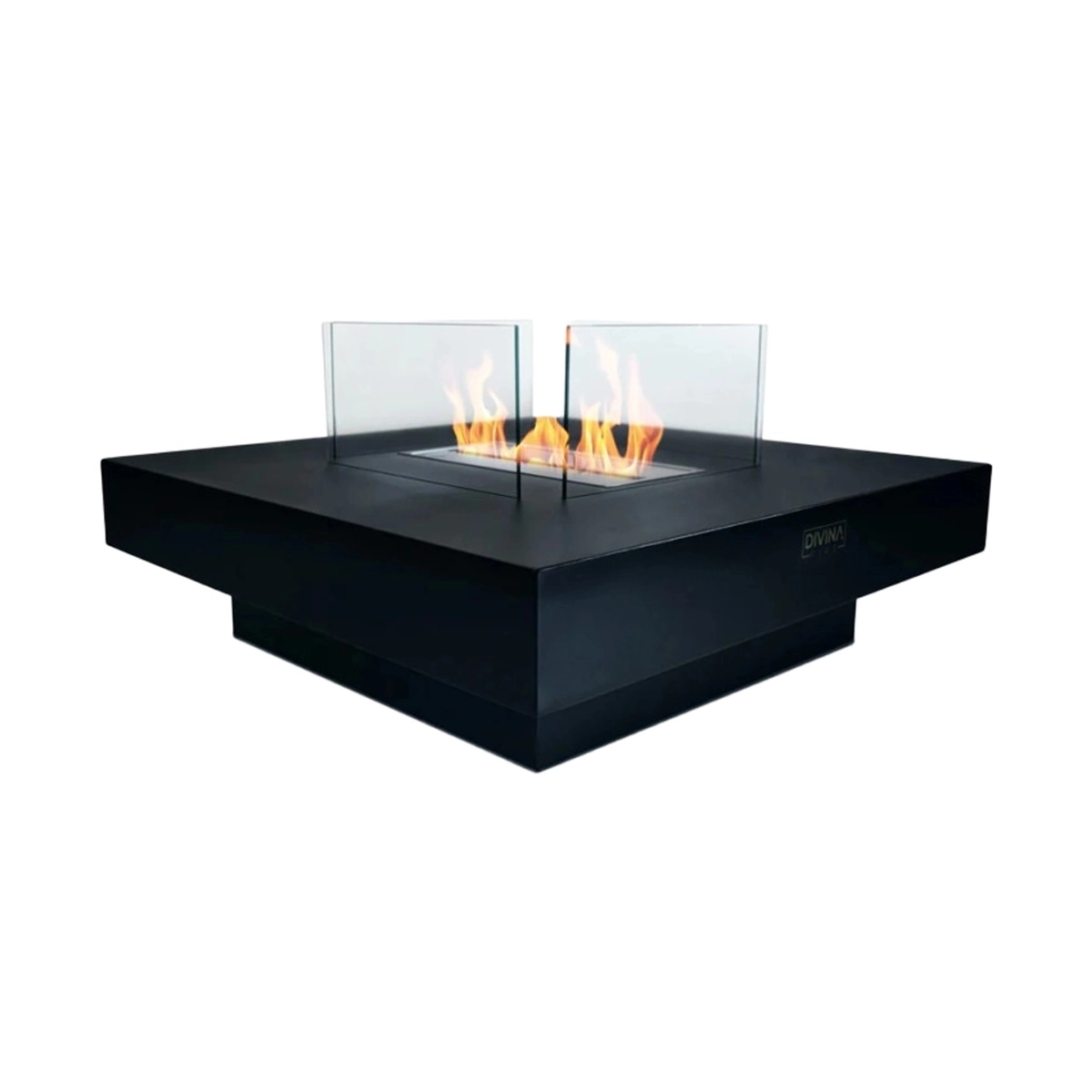 Square Floor Bioethanol Fireplace 70x70cm Indoor Outdoor Panarea Divina Fire — 3