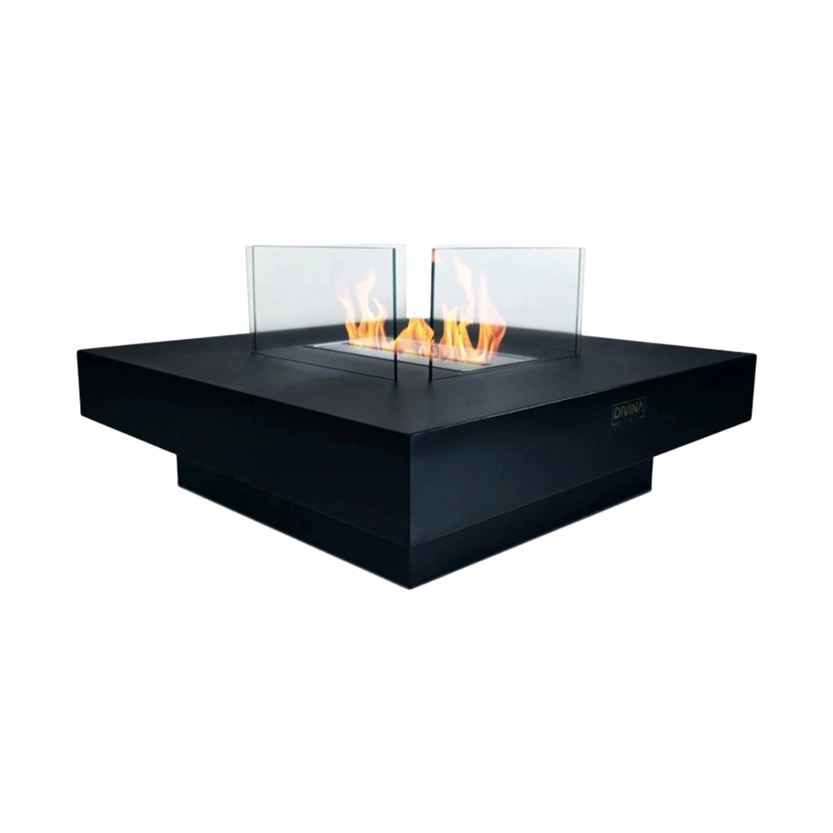 Square Floor Bioethanol Fireplace 70x70cm Indoor Outdoor Panarea Divina Fire — 4