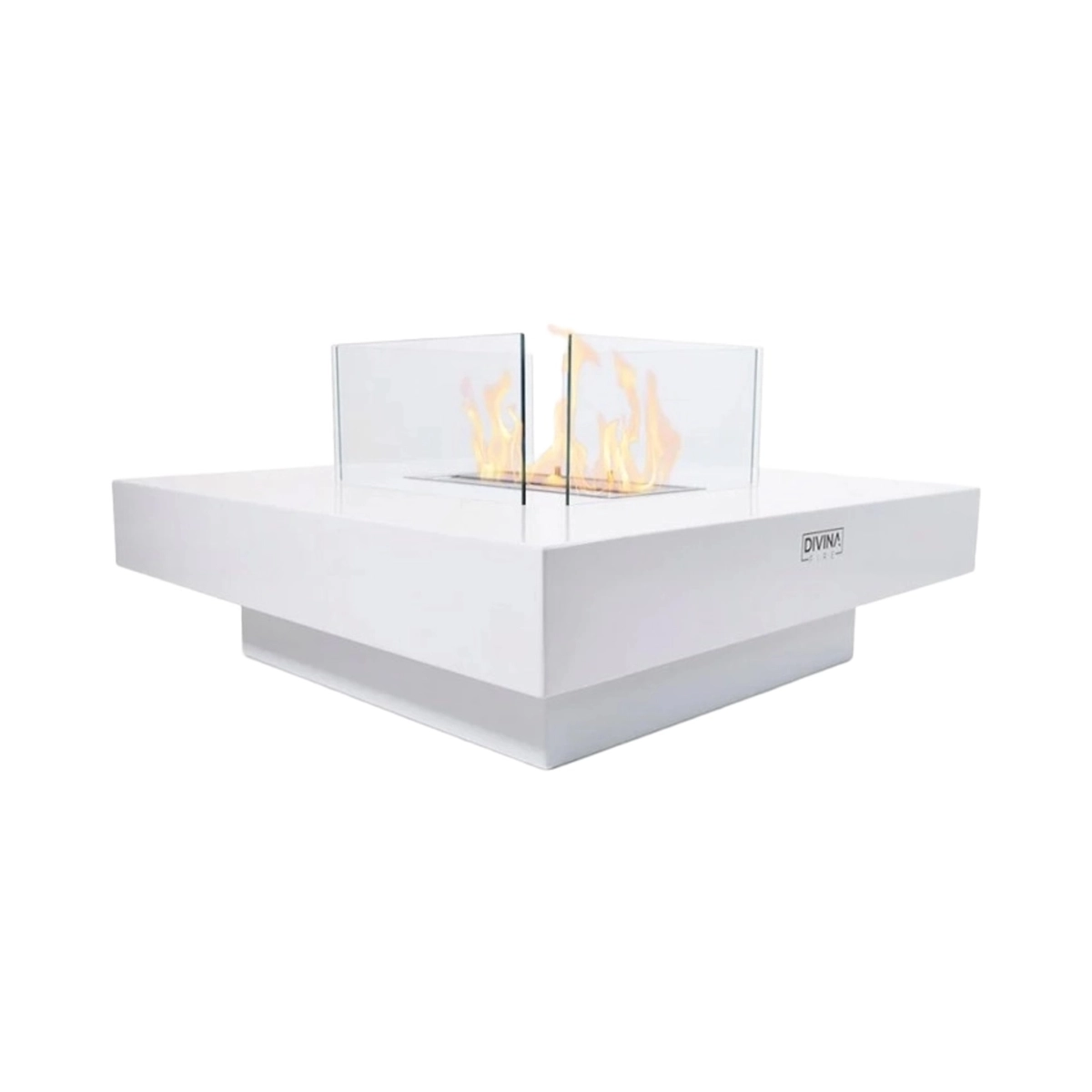 Square Floor Bioethanol Fireplace 70x70cm Indoor Outdoor Panarea Divina Fire — 4