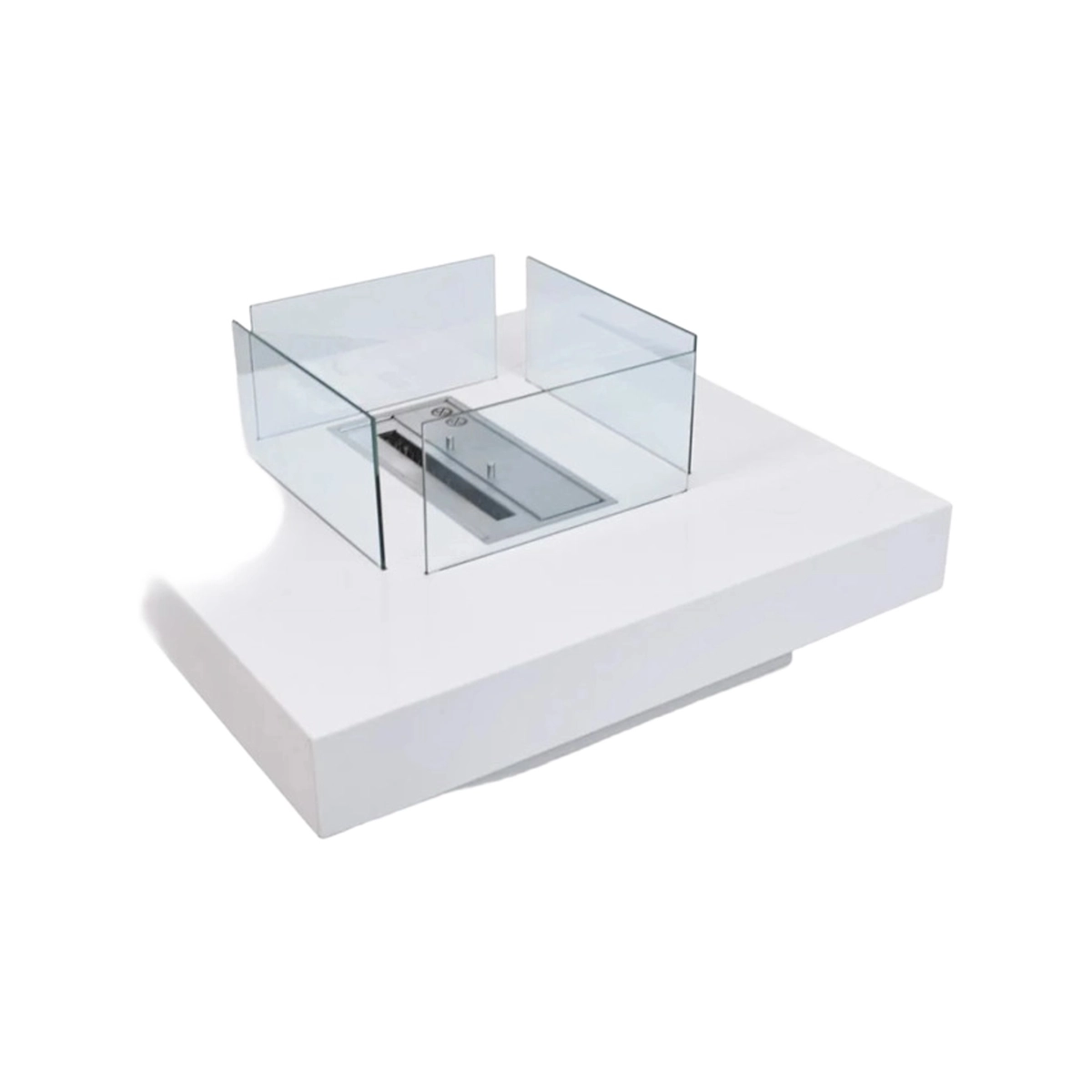 Square Floor Bioethanol Fireplace 70x70cm Indoor Outdoor Panarea Divina Fire — 6