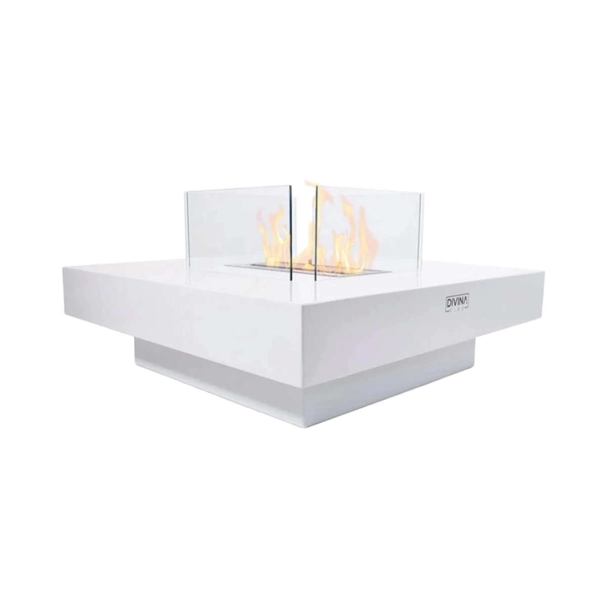 Square Floor Bioethanol Fireplace 70x70cm Indoor Outdoor Panarea Divina Fire — 3