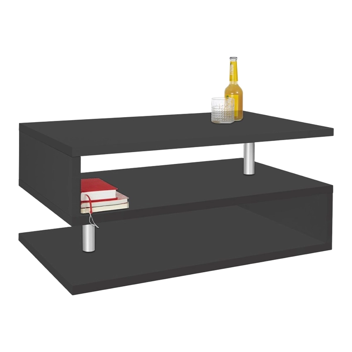 Modern Rectangular Coffee Table with 2 Shelves Zeta 90 — 3