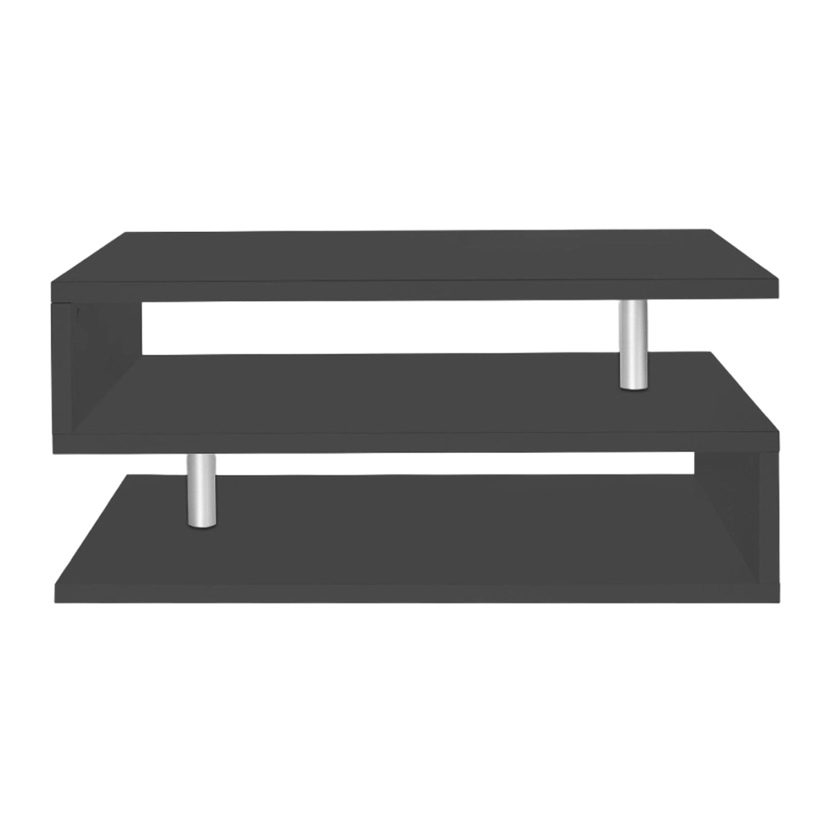 Modern Rectangular Coffee Table with 2 Shelves Zeta 90 — 5