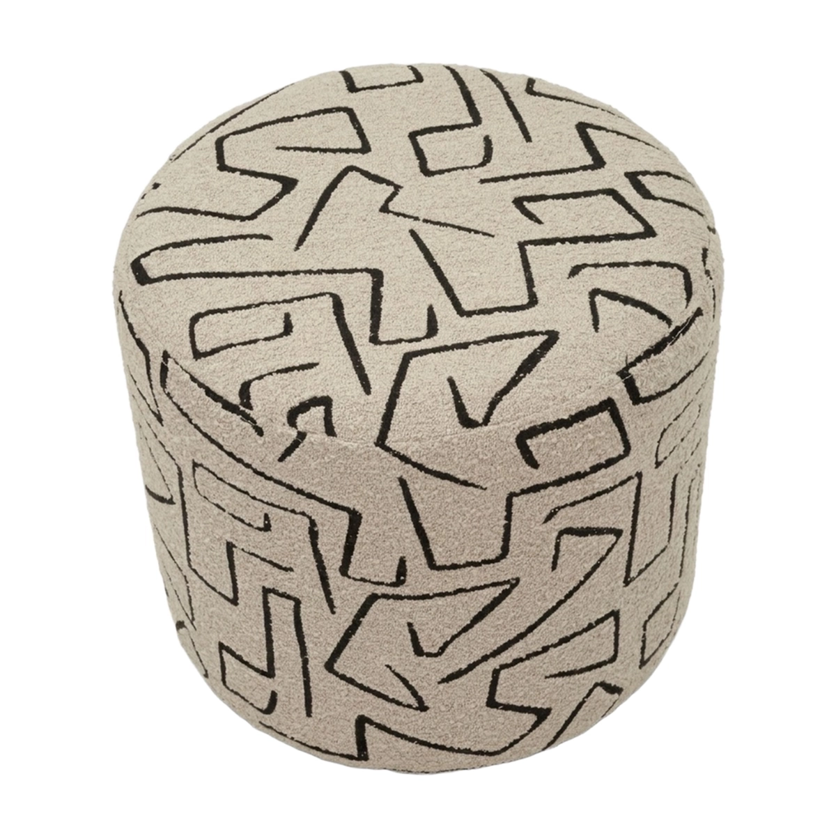 Nairobi Round Padded Ottoman in Patterned Polyester — 6