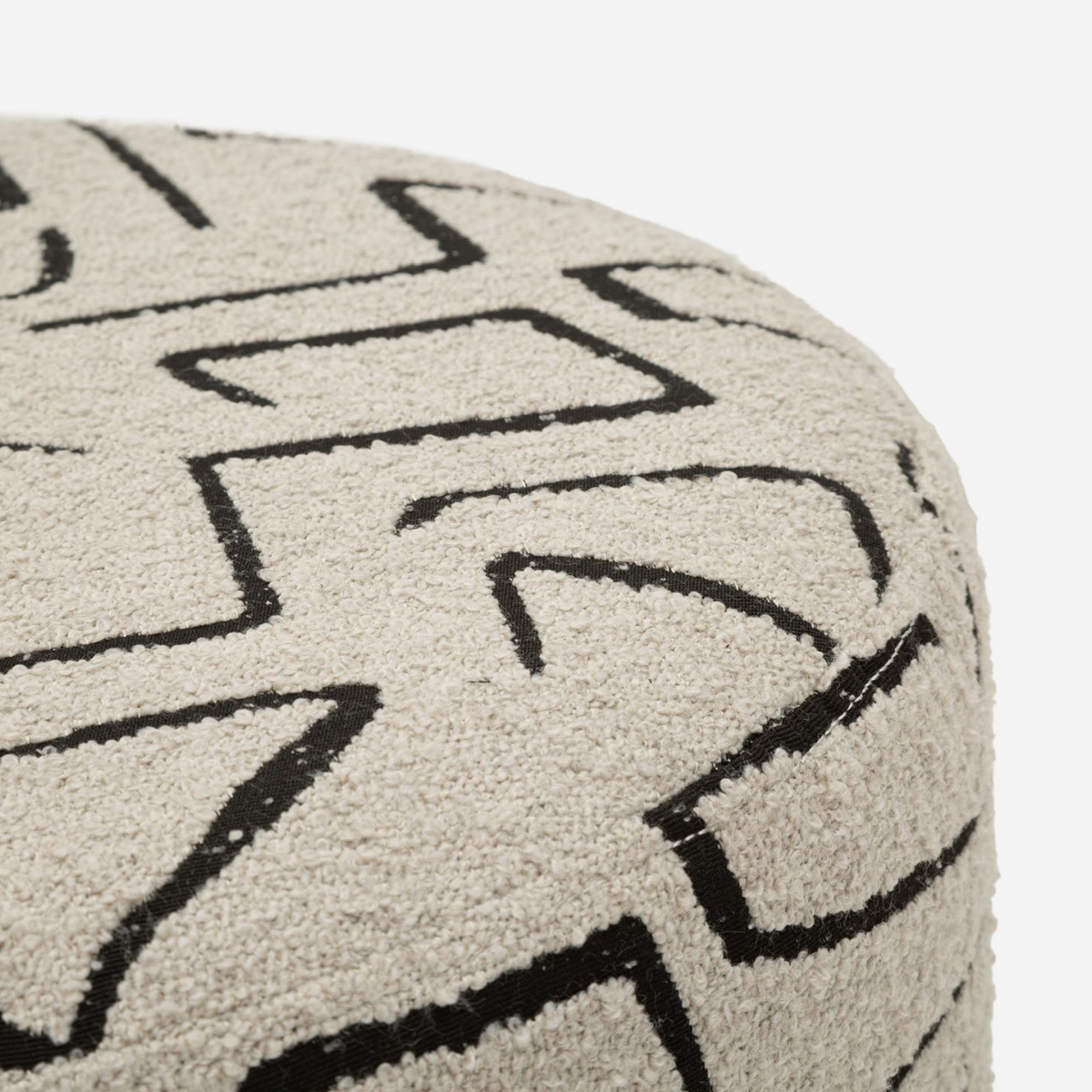 Nairobi Round Padded Ottoman in Patterned Polyester — 3