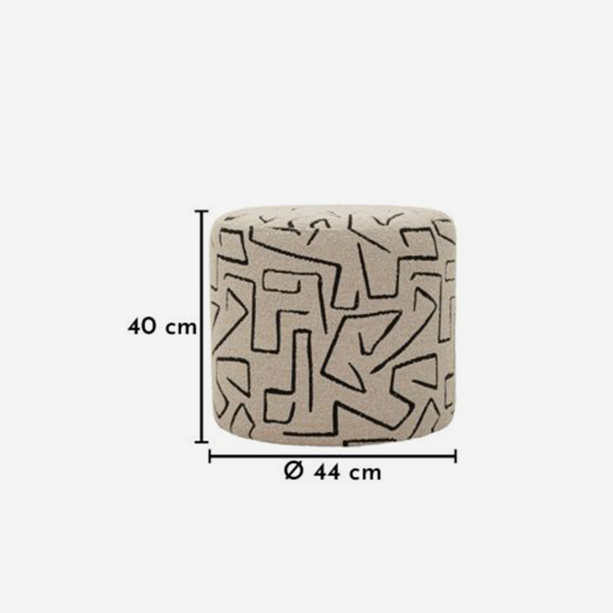 Nairobi Round Padded Ottoman in Patterned Polyester — 5